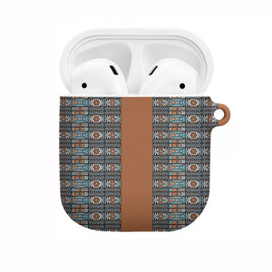 African Ndebele Traditional Attire AirPods Case Brown Ndebele Stripe