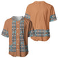 African Ndebele Traditional Attire Baseball Jersey Brown Ndebele Stripe