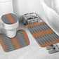 African Ndebele Traditional Attire Bathroom Set Brown Ndebele Stripe