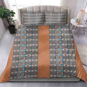 African Ndebele Traditional Attire Bedding Set Brown Ndebele Stripe