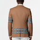 African Ndebele Traditional Attire Blazer Brown Ndebele Stripe