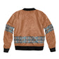 African Ndebele Traditional Attire Bomber Jacket Brown Ndebele Stripe