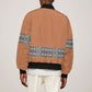 African Ndebele Traditional Attire Bomber Jacket Brown Ndebele Stripe