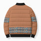 African Ndebele Traditional Attire Bomber Puffer Jacket Brown Ndebele Stripe