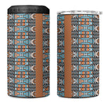 African Ndebele Traditional Attire 4 in 1 Can Cooler Tumbler Brown Ndebele Stripe