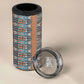 African Ndebele Traditional Attire 4 in 1 Can Cooler Tumbler Brown Ndebele Stripe