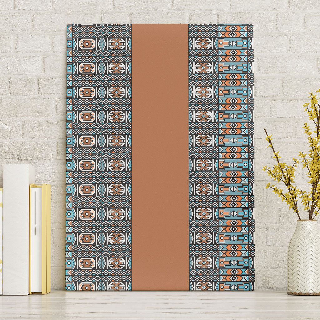 African Ndebele Traditional Attire Canvas Wall Art Brown Ndebele Stripe