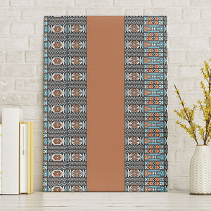 African Ndebele Traditional Attire Canvas Wall Art Brown Ndebele Stripe