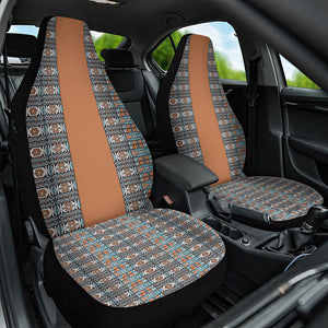 African Ndebele Traditional Attire Car Seat Cover Brown Ndebele Stripe