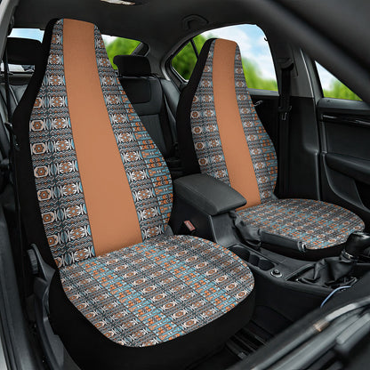 African Ndebele Traditional Attire Car Seat Cover Brown Ndebele Stripe