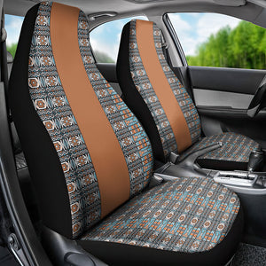 African Ndebele Traditional Attire Car Seat Cover Brown Ndebele Stripe