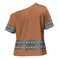 African Ndebele Traditional Attire Cross Shoulder Shirt Brown Ndebele Stripe