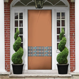 African Ndebele Traditional Attire Door Cover Brown Ndebele Stripe