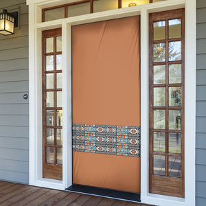 African Ndebele Traditional Attire Door Cover Brown Ndebele Stripe