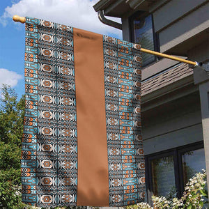 African Ndebele Traditional Attire Garden Flag Brown Ndebele Stripe