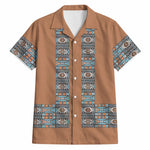 African Ndebele Traditional Attire Hawaiian Shirt Brown Ndebele Stripe