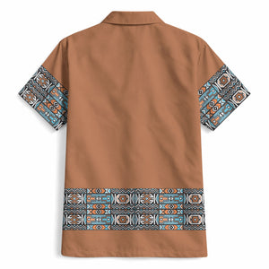 African Ndebele Traditional Attire Hawaiian Shirt Brown Ndebele Stripe