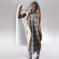 African Ndebele Traditional Attire Hooded Blanket Brown Ndebele Stripe