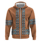 African Ndebele Traditional Attire Hoodie Brown Ndebele Stripe