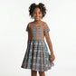 African Ndebele Traditional Attire Kid Short Sleeve Dress Brown Ndebele Stripe