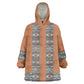 African Ndebele Traditional Attire Kid Wearable Blanket Hoodie Brown Ndebele Stripe