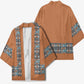 African Ndebele Traditional Attire Kimono Brown Ndebele Stripe