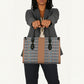 African Ndebele Traditional Attire Leather Bag Brown Ndebele Stripe