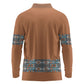 African Ndebele Traditional Attire Long Sleeve Polo Shirt Brown Ndebele Stripe