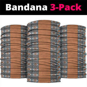 African Ndebele Traditional Attire Neck Gaiter Brown Ndebele Stripe