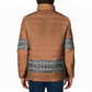 African Ndebele Traditional Attire Padded Jacket Brown Ndebele Stripe