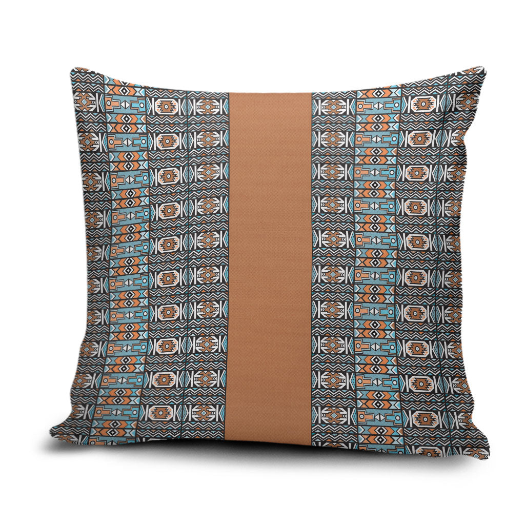 African Ndebele Traditional Attire Pillow Cover Brown Ndebele Stripe