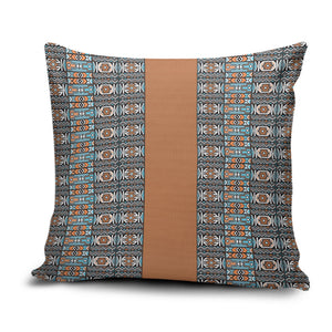 African Ndebele Traditional Attire Pillow Cover Brown Ndebele Stripe