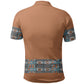 African Ndebele Traditional Attire Polo Shirt Brown Ndebele Stripe