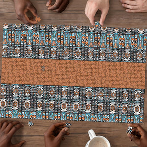 African Ndebele Traditional Attire Puzzle Brown Ndebele Stripe