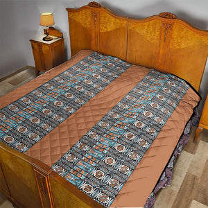 African Ndebele Traditional Attire Quilt Brown Ndebele Stripe