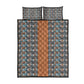African Ndebele Traditional Attire Quilt Bed Set Brown Ndebele Stripe