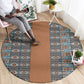 African Ndebele Traditional Attire Round Carpet Brown Ndebele Stripe