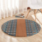 African Ndebele Traditional Attire Round Carpet Brown Ndebele Stripe