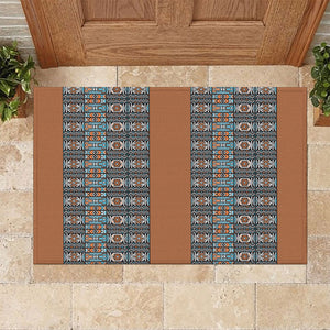 African Ndebele Traditional Attire Rubber Doormat Brown Ndebele Stripe