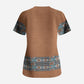 African Ndebele Traditional Attire Scrub Top Brown Ndebele Stripe