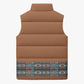 African Ndebele Traditional Attire Sleeveless Puffer Jacket Brown Ndebele Stripe