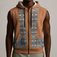 African Ndebele Traditional Attire Sleeveless Zip Hoodie Brown Ndebele Stripe