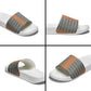 African Ndebele Traditional Attire Slide Sandals Brown Ndebele Stripe
