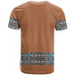 African Ndebele Traditional Attire T shirt Brown Ndebele Stripe