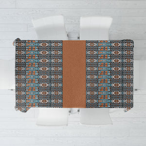 African Ndebele Traditional Attire Tablecloth Brown Ndebele Stripe