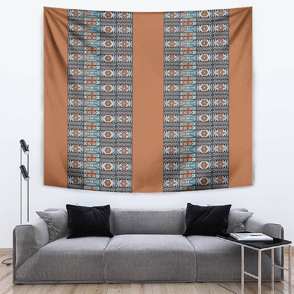 African Ndebele Traditional Attire Tapestry Brown Ndebele Stripe