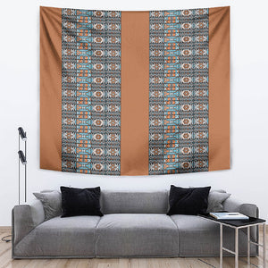African Ndebele Traditional Attire Tapestry Brown Ndebele Stripe