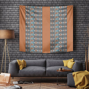 African Ndebele Traditional Attire Tapestry Brown Ndebele Stripe