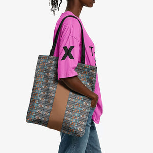 African Ndebele Traditional Attire Tote Bag Brown Ndebele Stripe