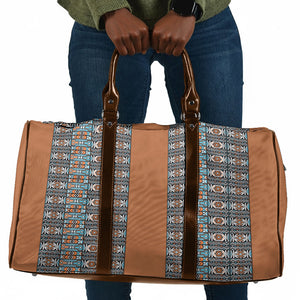 African Ndebele Traditional Attire Travel Bag Brown Ndebele Stripe